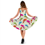 Colorful Chameleon Lizard Pattern Sleeveless Midi Dress