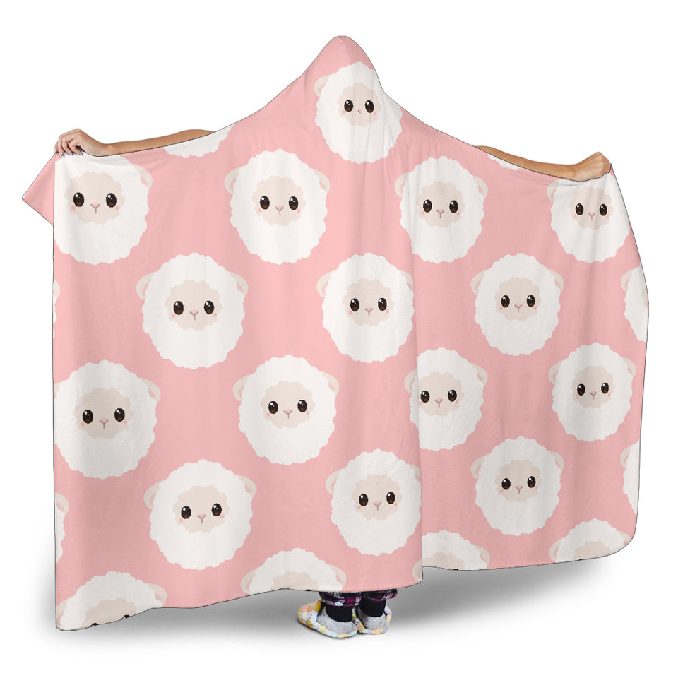 Cute Sheep Pattern Hooded Blanket