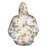 Cute Beagle Dog Pattern Background Zip Up Hoodie