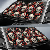 Red Snake Skull Pattern Car Sun Shade