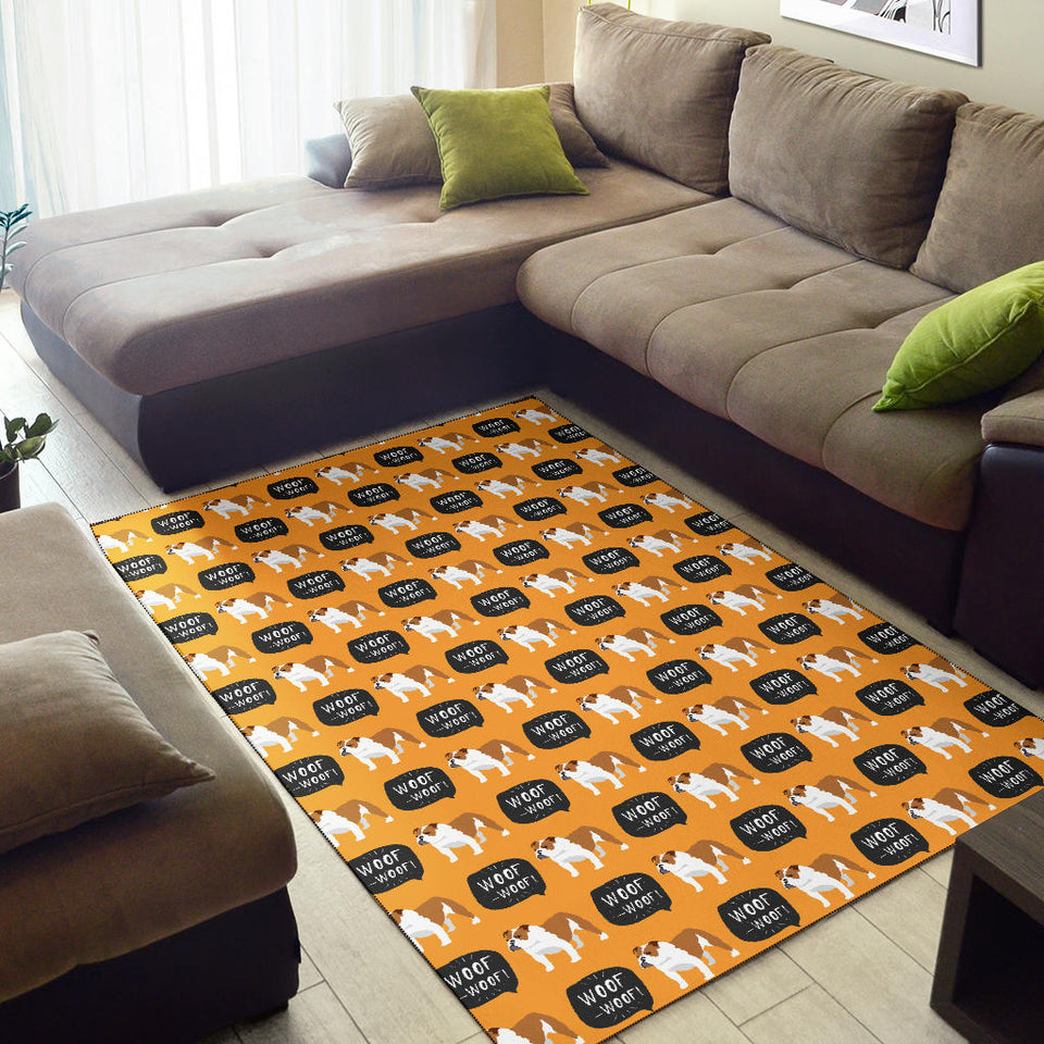 English Bulldog Pattern Print Design 04 Area Rug