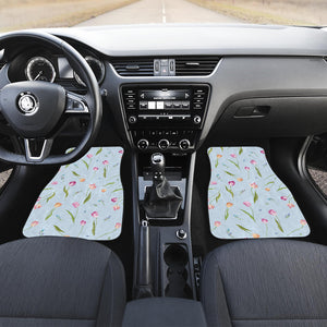 Watercolor Tulips Pattern Front Car Mats