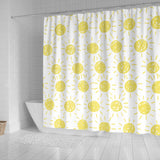 Hand Drawn Sun Pattern Shower Curtain Fulfilled In US