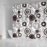 Classic Vintage Clock Pattern Shower Curtain Fulfilled In US