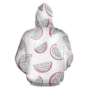 Dragon Fruit Pattern Zip Up Hoodie