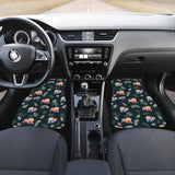 Cute Sloths Sleeping Christmas Ball Santa Hat Pattern Front Car Mats