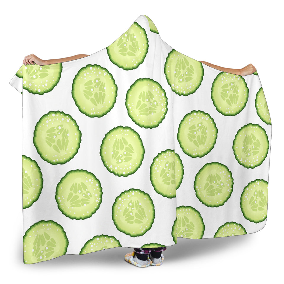 Cucumber Slices Pattern Hooded Blanket