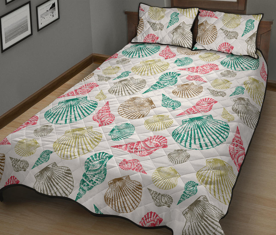 Colorful shell pattern Quilt Bed Set