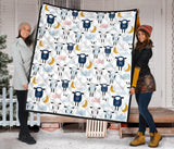 Cute Sleeping Sheep Moon Cloud Pattern Premium Quilt