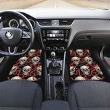 Red Snake Skull Pattern Front And Back Car Mats