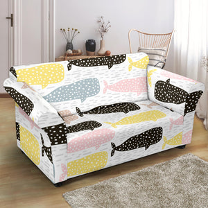 Whale Dot Pattern Loveseat Couch Slipcover