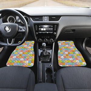 Chemistry Periodic Table Pattern Print Design 01 Front Car Mats