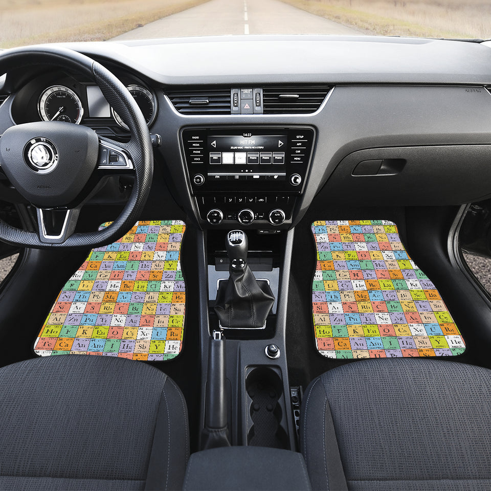 Chemistry Periodic Table Pattern Print Design 01 Front Car Mats
