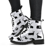 Goat Ram Pattern Leather Boots