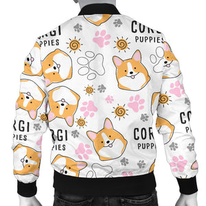 Corgi Dog Pattern Men'S Bomber Jacket