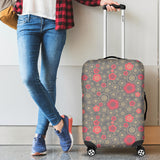 Red Gold Sakura Cherry Blossom Gray Background Cabin Suitcases Luggages