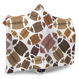 American Football Ball Pattern Hooded Blanket
