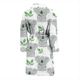 Hand Drawn Koala Leaves Pattern Men'S Bathrobe
