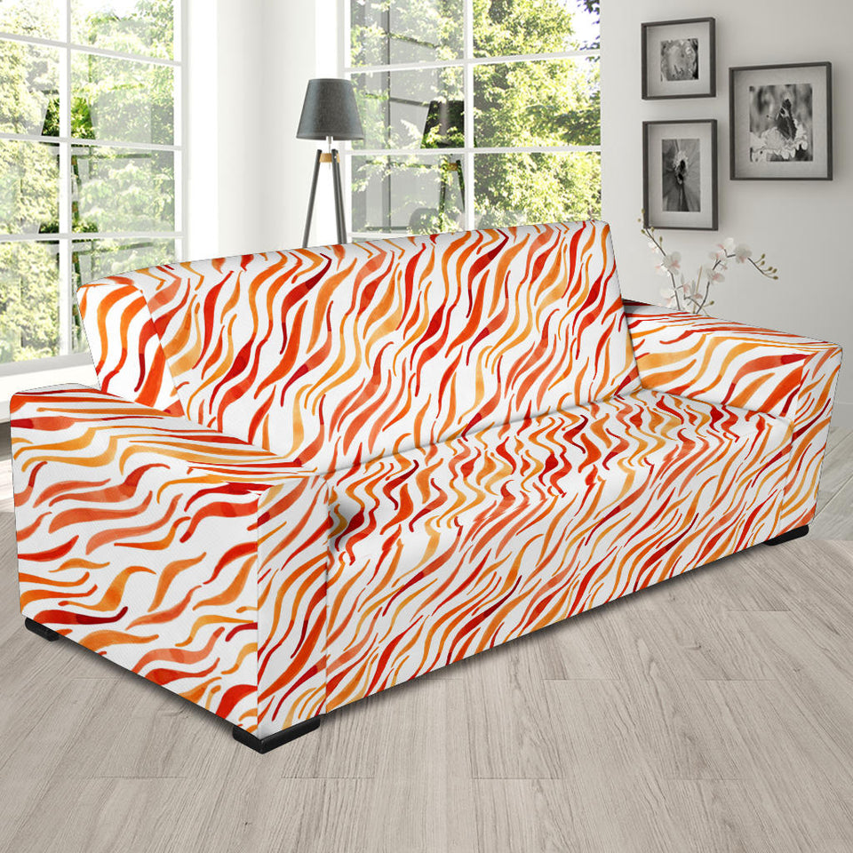 Fire Flame Watercolor Pattern Sofa Slipcover