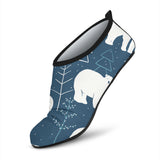 Polar Bear Mother Her Child Pattern Aqua Shoes