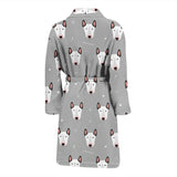 Bull Terrier Pattern Print Design 05 Men's Bathrobe