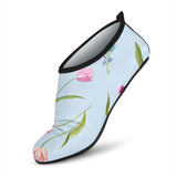 Watercolor Tulips Pattern Aqua Shoes