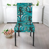 Anchor Nautical Green Background Dining Chair Slipcover