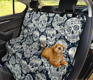 Sugar Skull Black White Pattern Dog Car Seat Covers