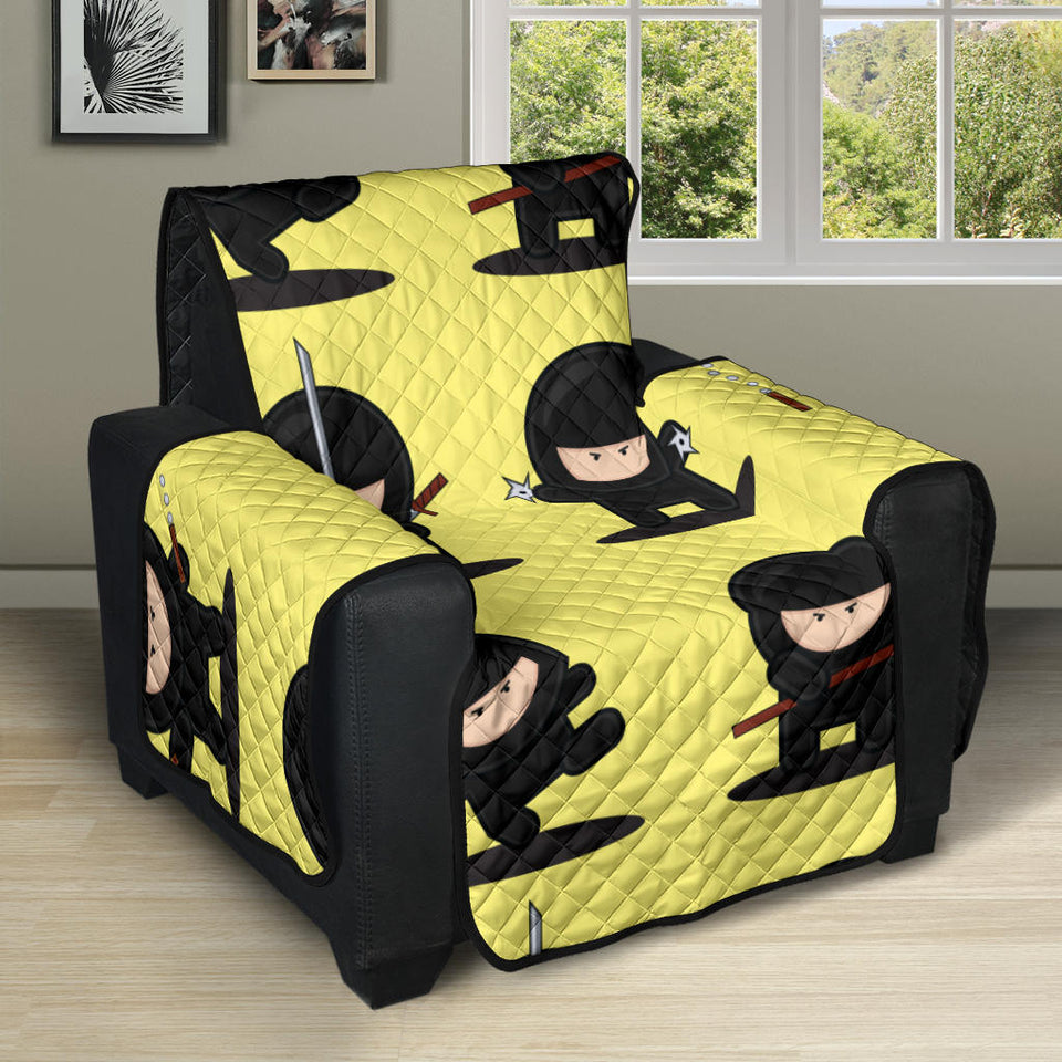 Cute ninja yellow background Recliner Cover Protector