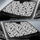 Crow Dark Floral Pattern Car Sun Shade