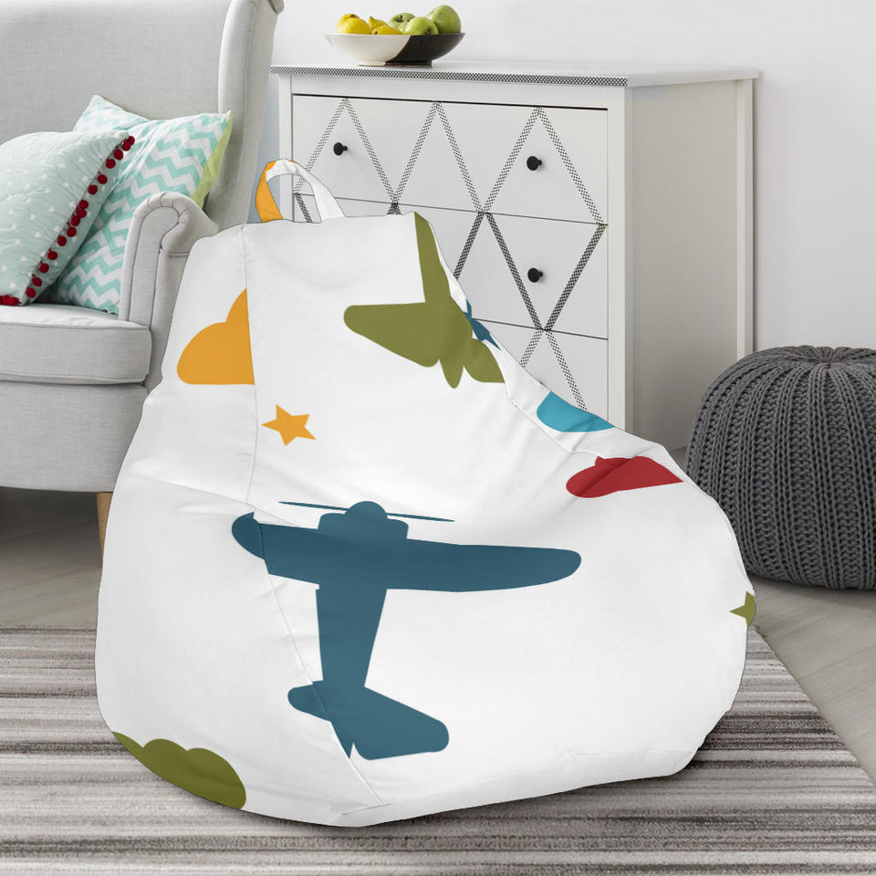 Airplane Star Cloud Colorful Bean Bag Cover
