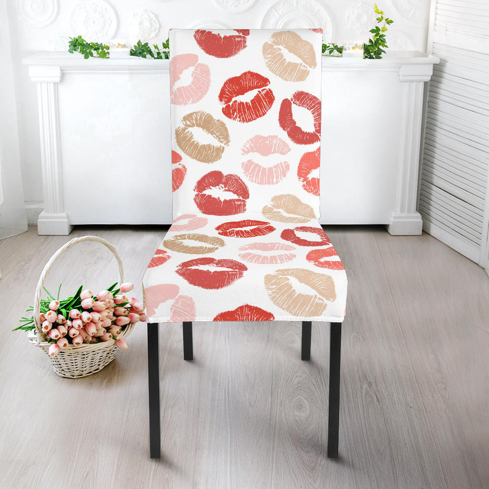 Lips Pattern Print Design 04 Dining Chair Slipcover