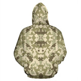 Light Green Camouflage Pattern Zip Up Hoodie