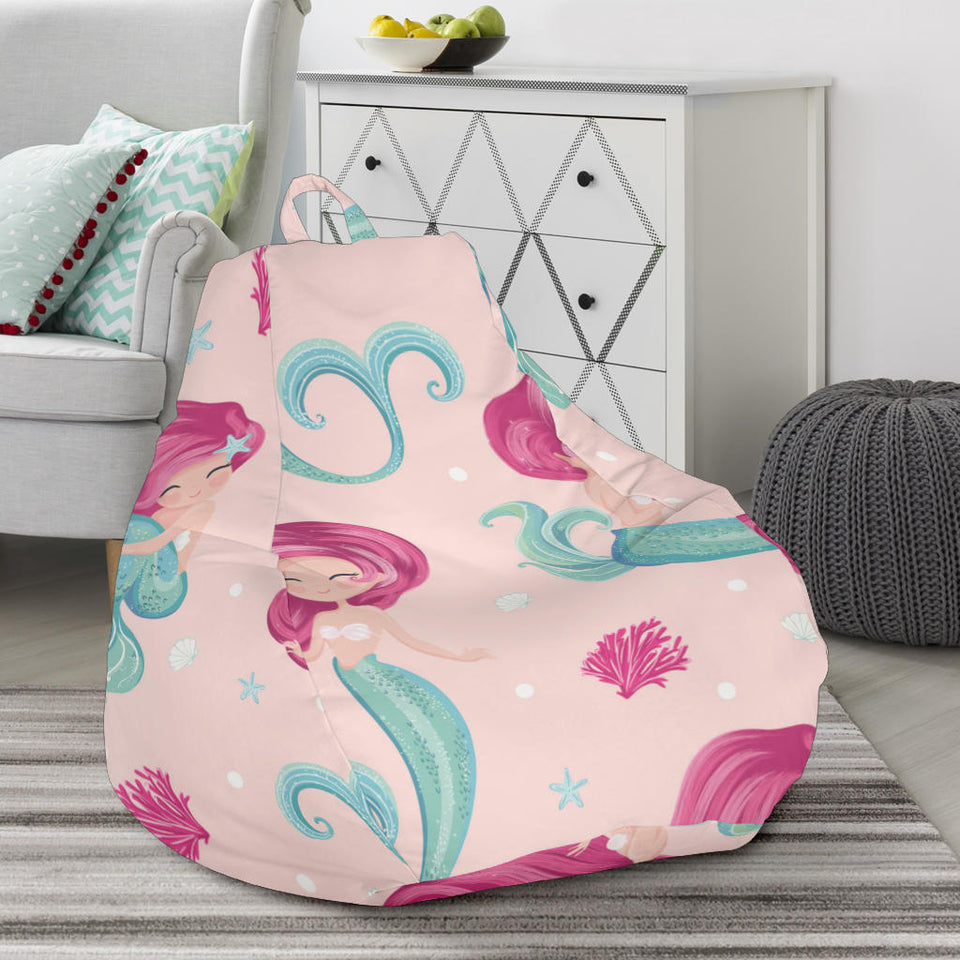 Cute Little Mermaid Pattern Bean Bag Cover