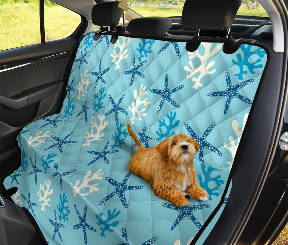 Blue Starfish Coral Reef Pattern Dog Car Seat Covers