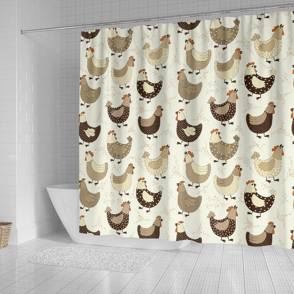 Cute Rooster Chicken Cock Shower Curtain Fulfilled In US