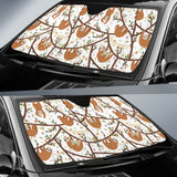 Sloths Hanging On The Tree Pattern Car Sun Shade