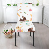 Cute Chihuahua Puppie Pattern Dining Chair Slipcover