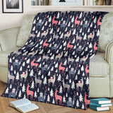 Deers Winter Christmas Pattern Premium Blanket