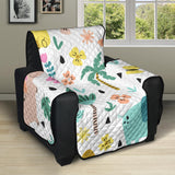 Cute elephants palm tree flower butterfly pattern Recliner Cover Protector