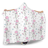 Cute Poodle Dog Star Pattern Hooded Blanket