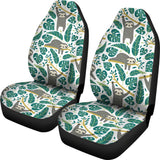 Cute Sloths Tropical Palm Leaves White Background  Universal Fit Car Seat Covers