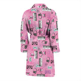 Piano Pattern Print Design 01 Men's Bathrobe