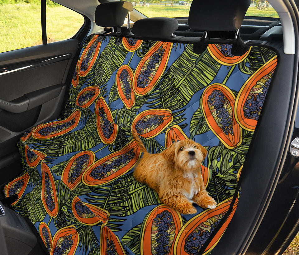 Colorful Papaya Tropical Leaves Dog Car Seat Covers