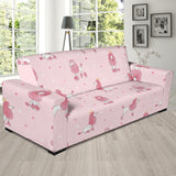 Poodle Dog Pink Color Theme Sofa Slipcover