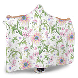 Beautiful Pink Lotus Waterlily Leaves Pattern Hooded Blanket
