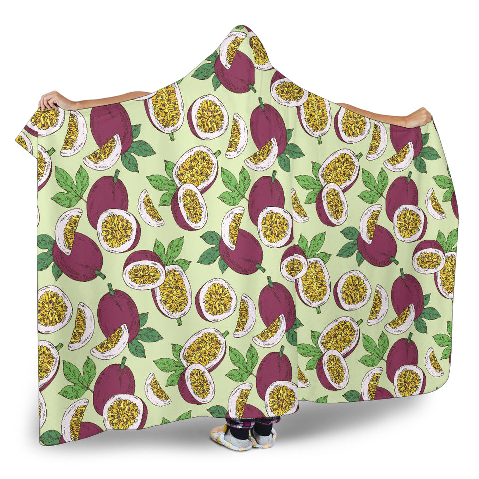 Passion Fruit Pattern Hooded Blanket