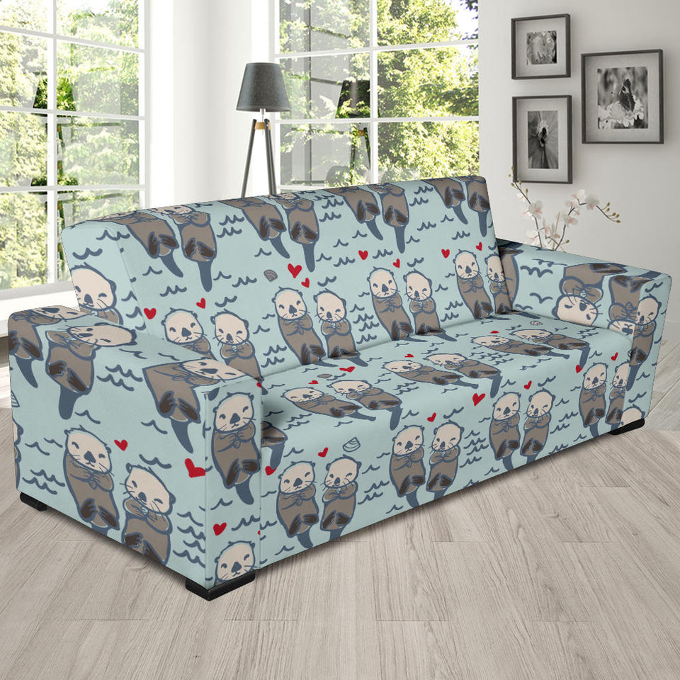 Lovely Sea Otter Pattern Sofa Slipcover