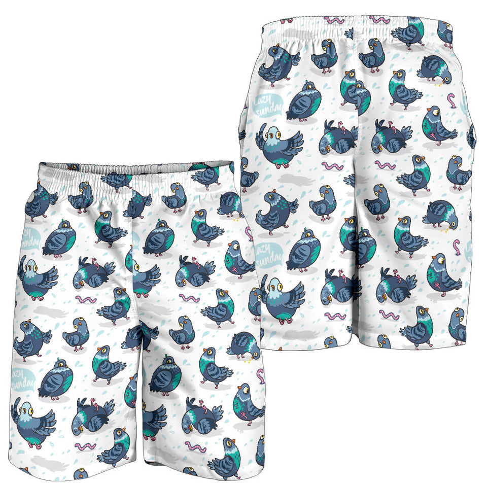 Pigeon Pattern Print Design 02 Men Shorts