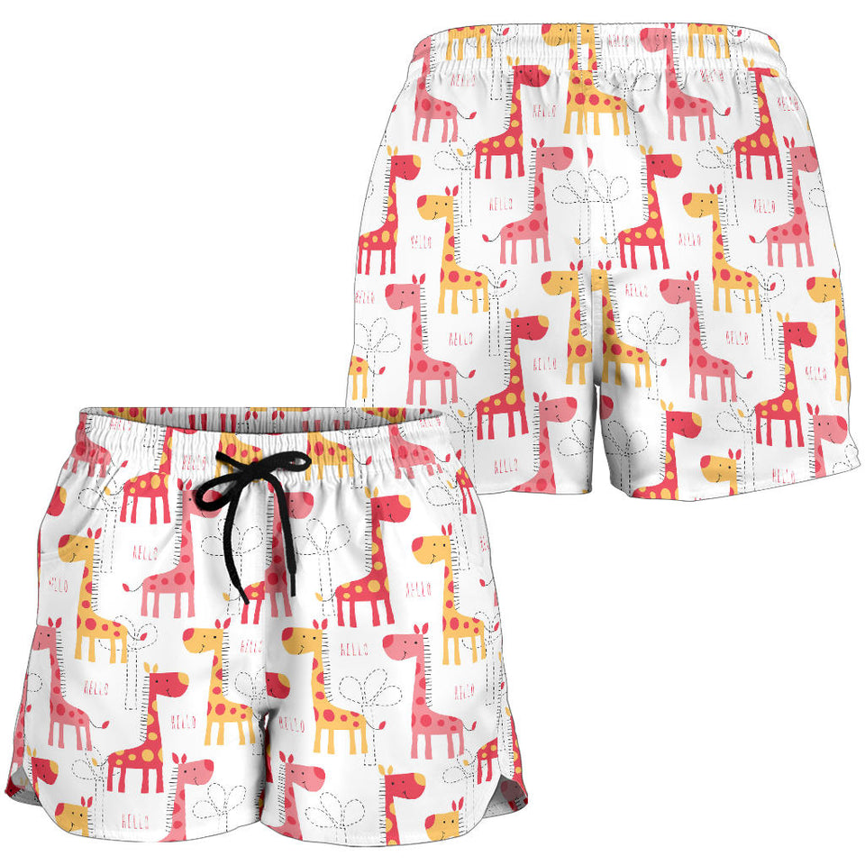 Giraffe Pattern Print Design 03 Women Shorts